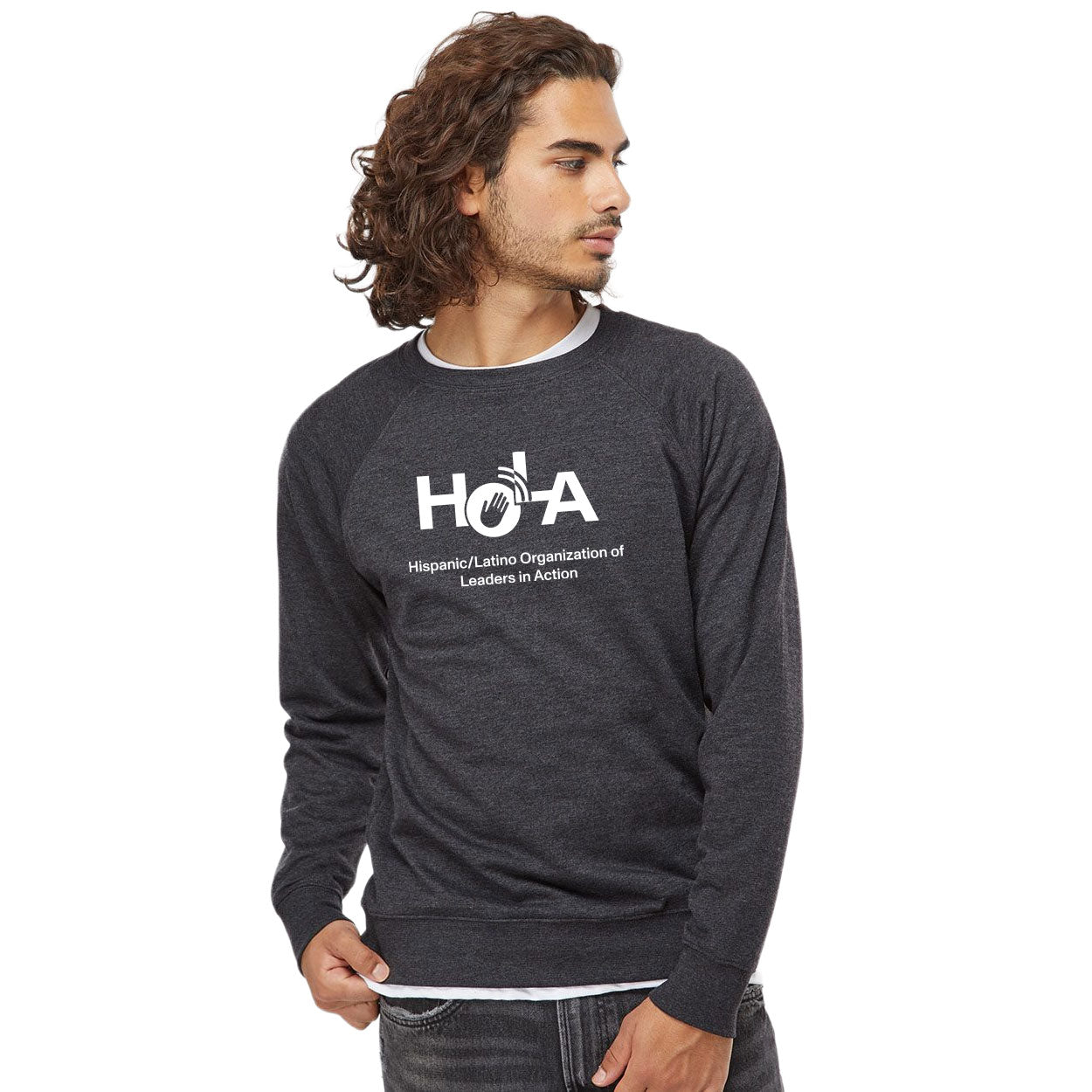 HOLA LOGO LIGHTWEIGHT LOOPBACK TERRY CREWNECK SWEATSHIRT