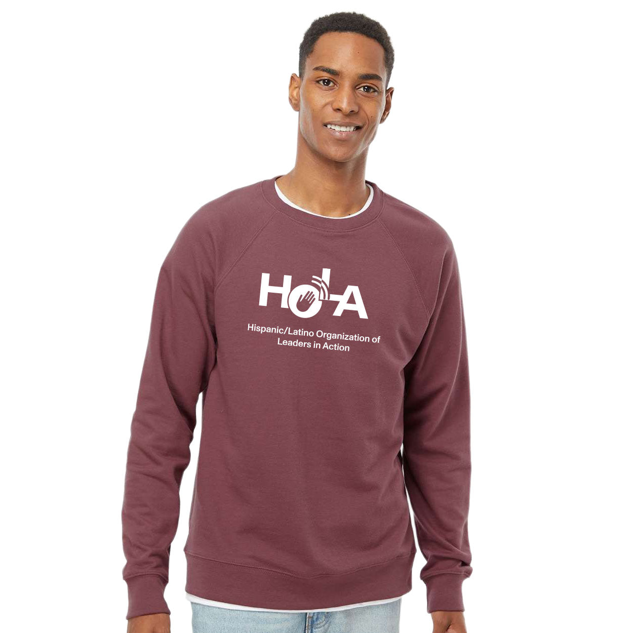 HOLA LOGO LIGHTWEIGHT LOOPBACK TERRY CREWNECK SWEATSHIRT