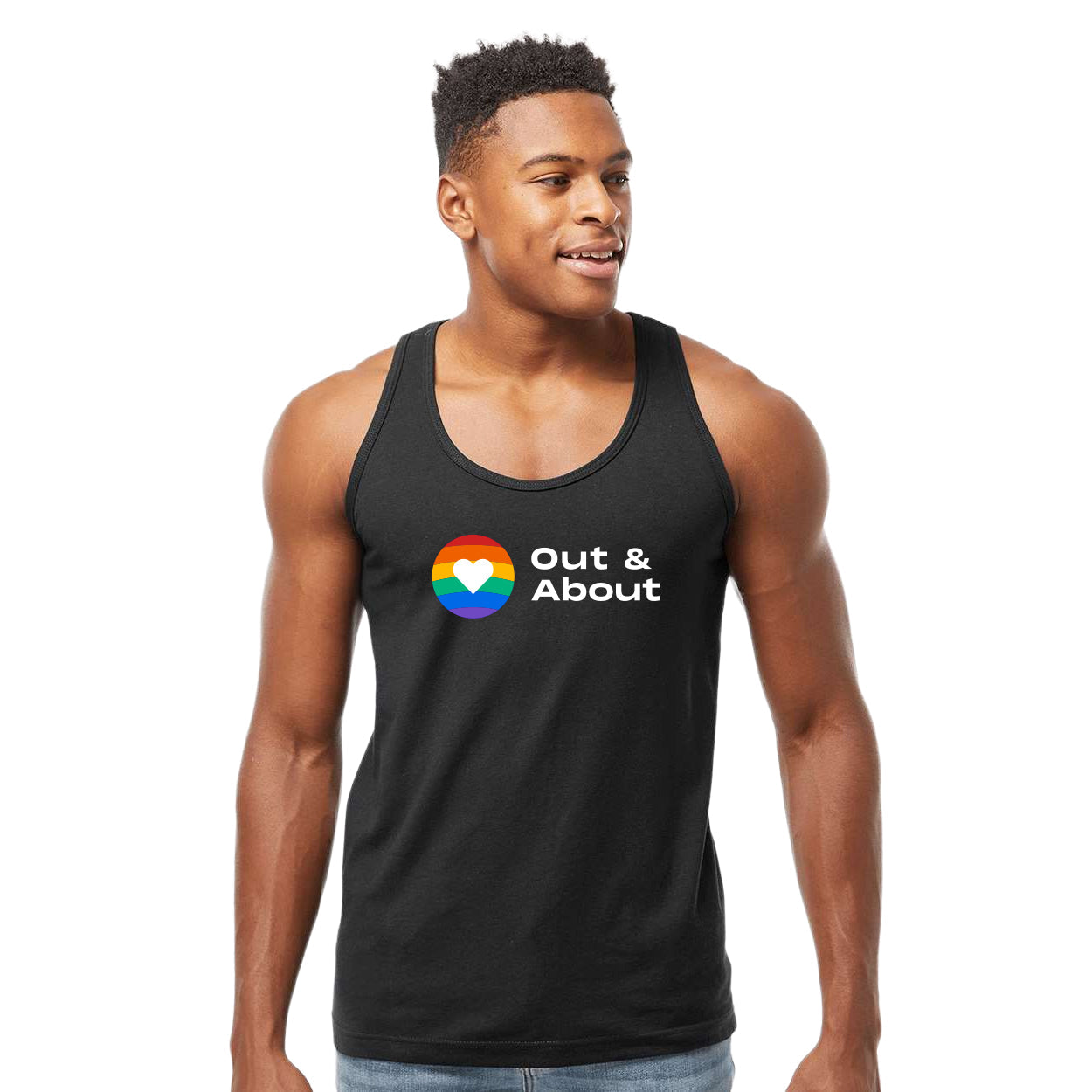 OUT AND ABOUT LOGO JERSEY TANK TOP
