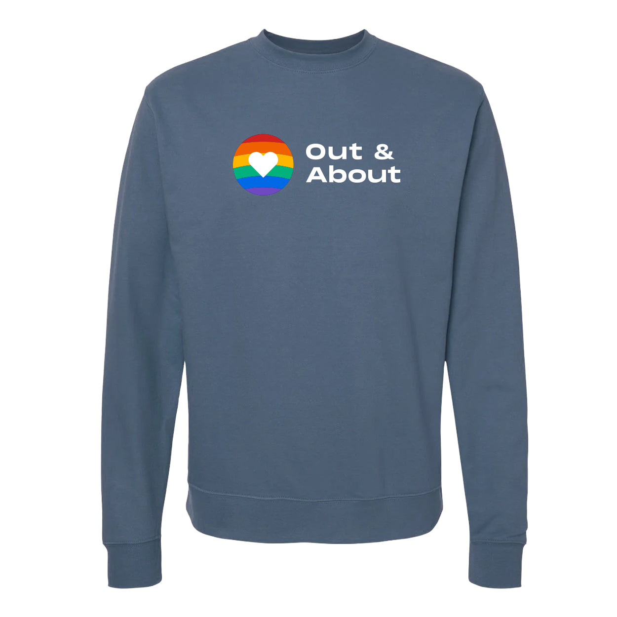 OUT AND ABOUT LOGO MIDWEIGHT CREWNECK SWEATSHIRT