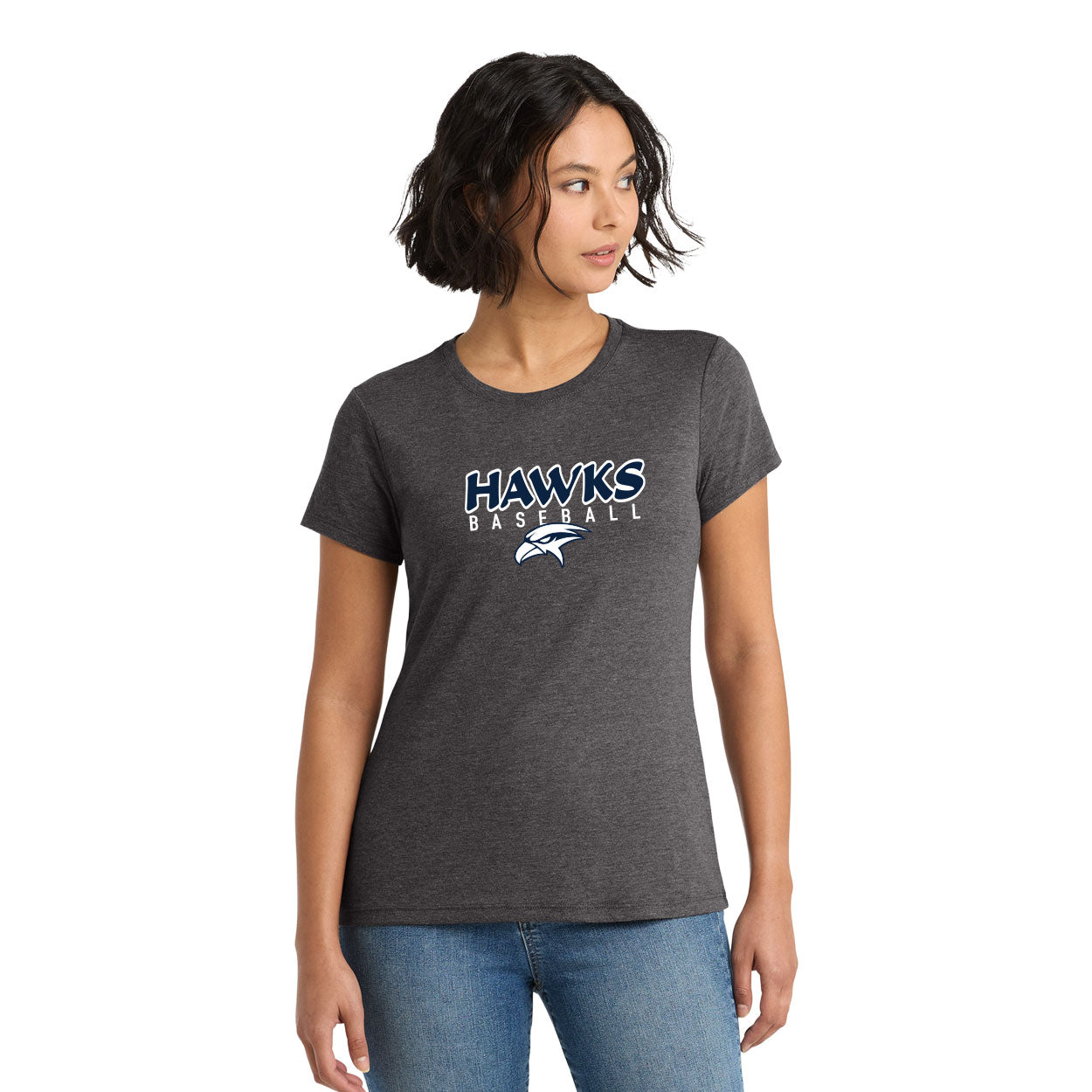 HAWKS BASEBALL PLAYER NAME (VERTICAL) WOMENÕS PERFECT TRI TEE