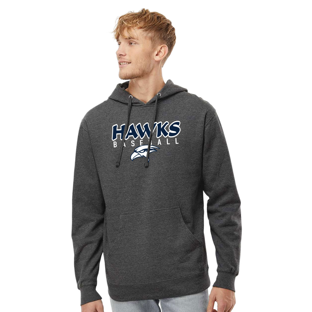 HAWKS BASEBALL PLAYER NAME (VERTICAL) MIDWEIGHT HOODED SWEATSHIRT