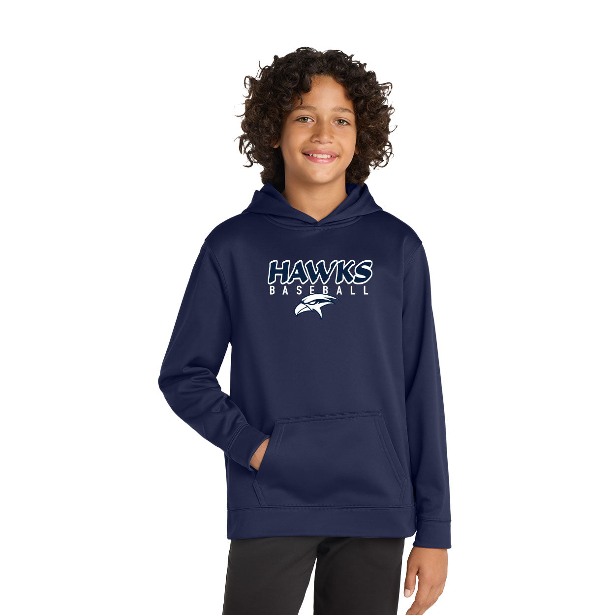 HAWKS BASEBALL PLAYER NAME (VERTICAL) PERFORMANCE HOODED SWEATSHIRT