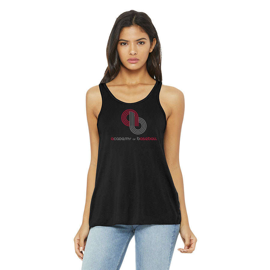 ACADEMY OF BASEBALL LOGO BELLA+CANVAS FLOWY RACERBACK TANK