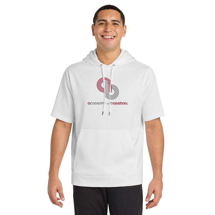 ACADEMY OF BASEBALL LOGO PERFORMANCE FLEECE SHORT SLEEVE HOODED PULLOVER
