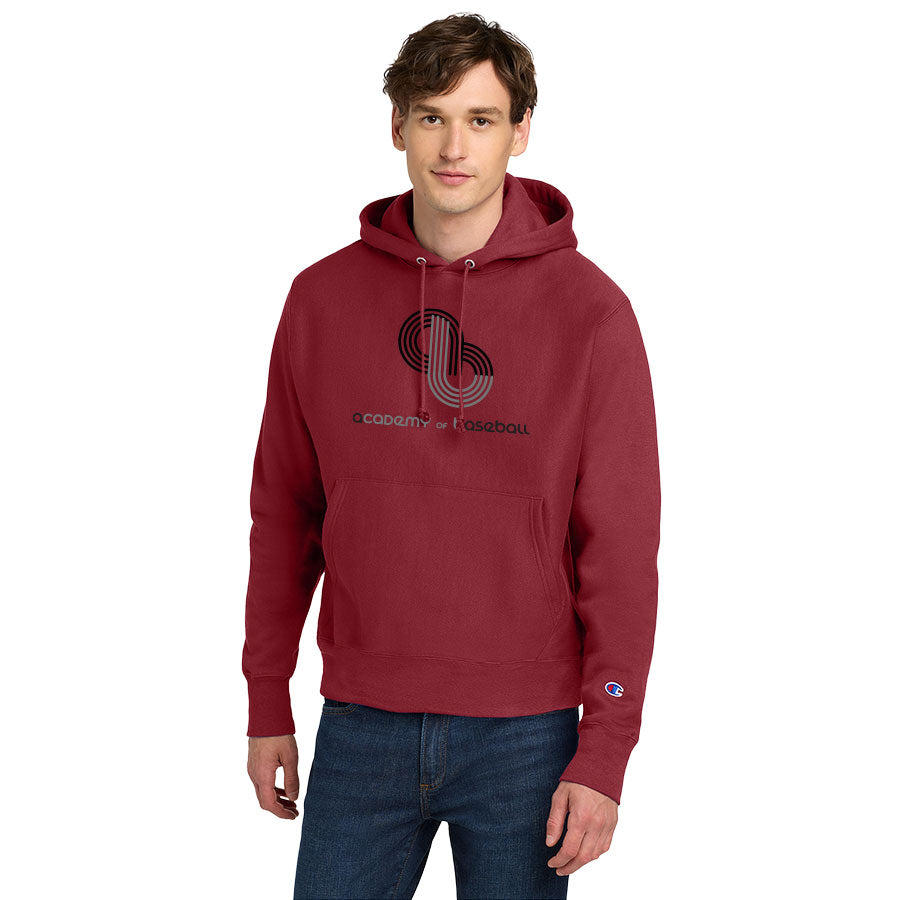 ACADEMY OF BASEBALL LOGO CHAMPION REVERSE WEAVE HOODED SWEATSHIRT