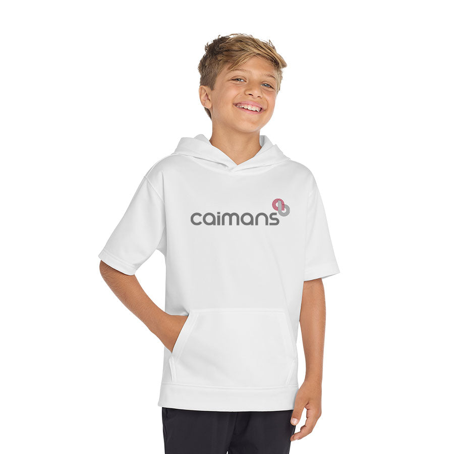 ACADEMY OF BASEBALL CAIMANS YOUTH PERFORMANCE FLEECE SHORT SLEEVE HOODED PULLOVER