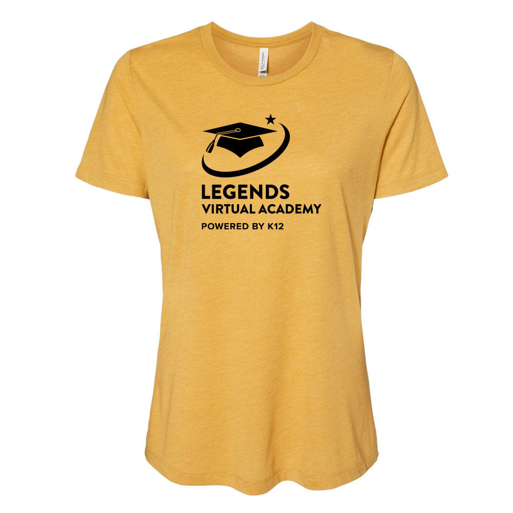 LEGENDS VIRTUAL ACADEMY LOGO WOMENÕS RELAXED FIT TRIBLEND TEE