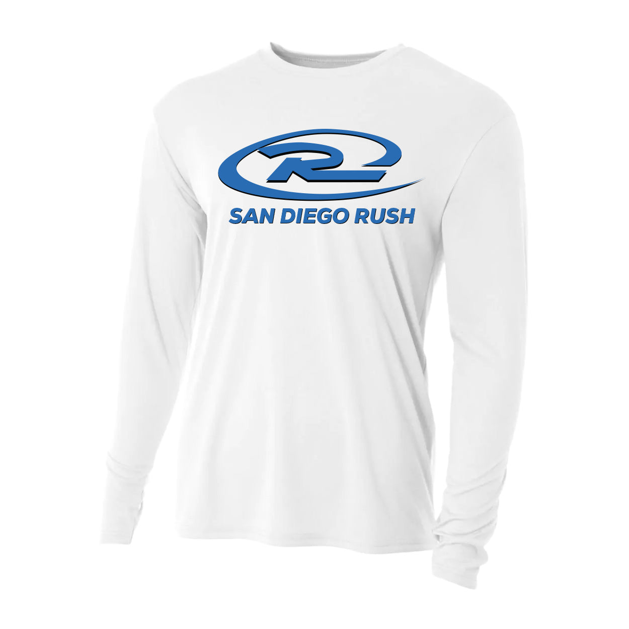 SAN DIEGO RUSH LOGO LONG SLEEVE PERFORMANCE TEE - UNISEX ADULT & YOUTH