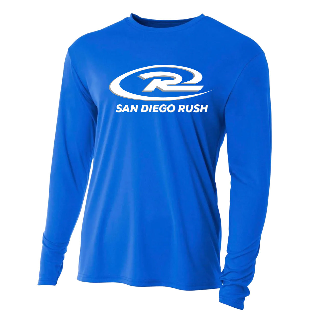 SAN DIEGO RUSH LOGO LONG SLEEVE PERFORMANCE TEE - UNISEX ADULT & YOUTH