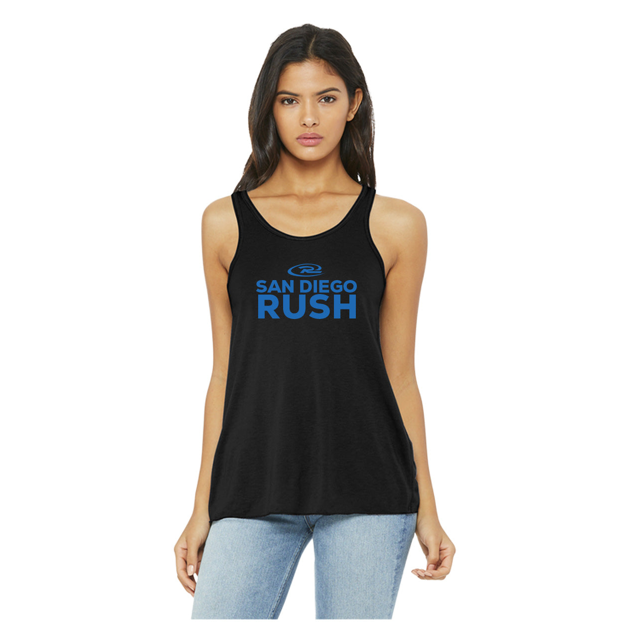 SAN DIEGO RUSH STACKED BELLA+CANVAS FLOWY RACERBACK TANK