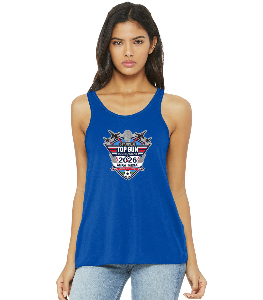 2026 MIRA MESA TOP GUN TOURNAMENT LOGO BELLA+CANVAS FLOWY RACERBACK TANK
