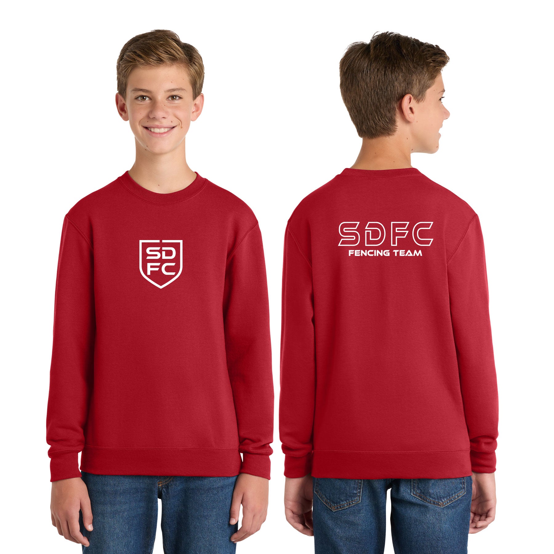 SD FENCING LOGO YOUTH CORE FLEECE CREWNECK SWEATSHIRT