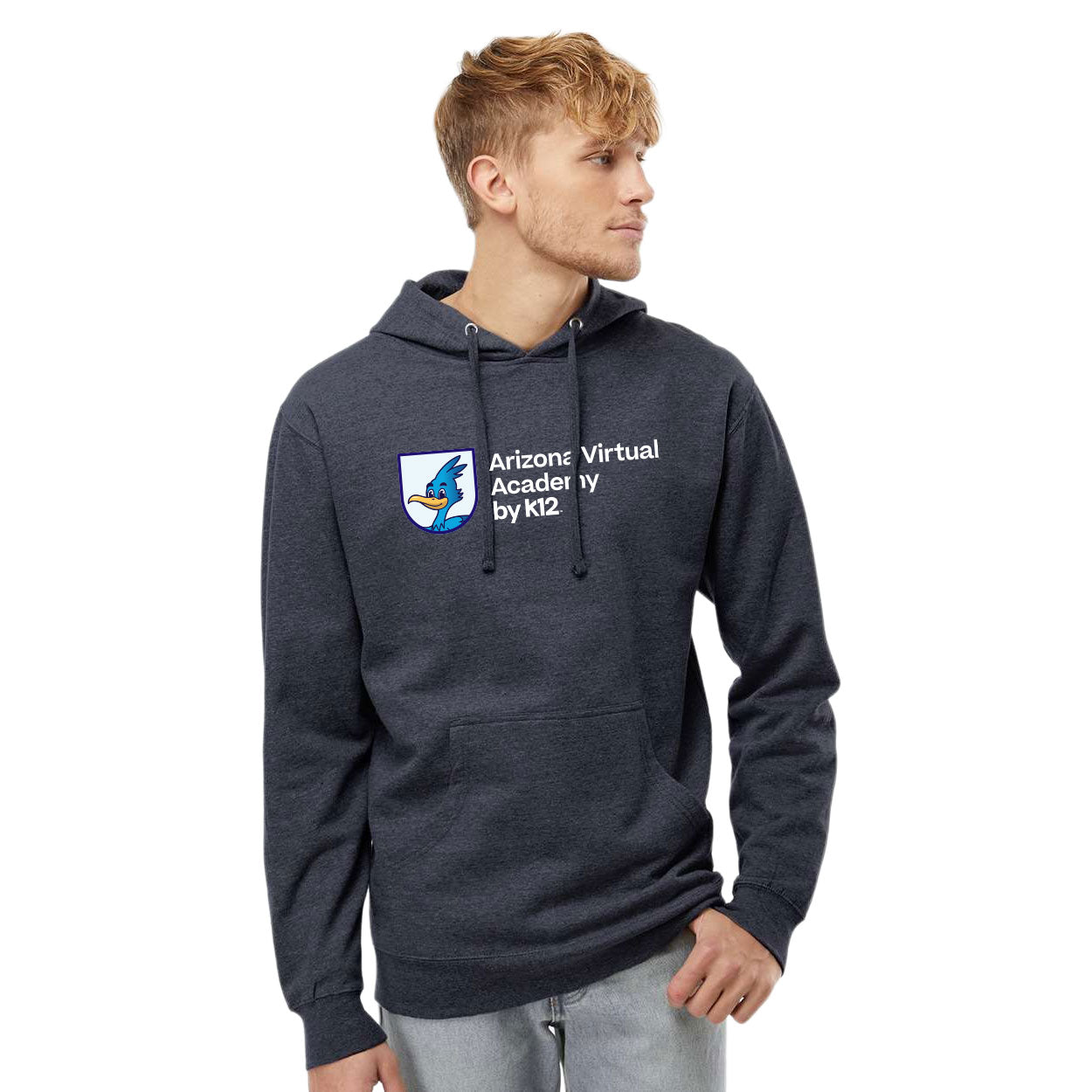 AZVA LOGO MIDWEIGHT HOODED SWEATSHIRT
