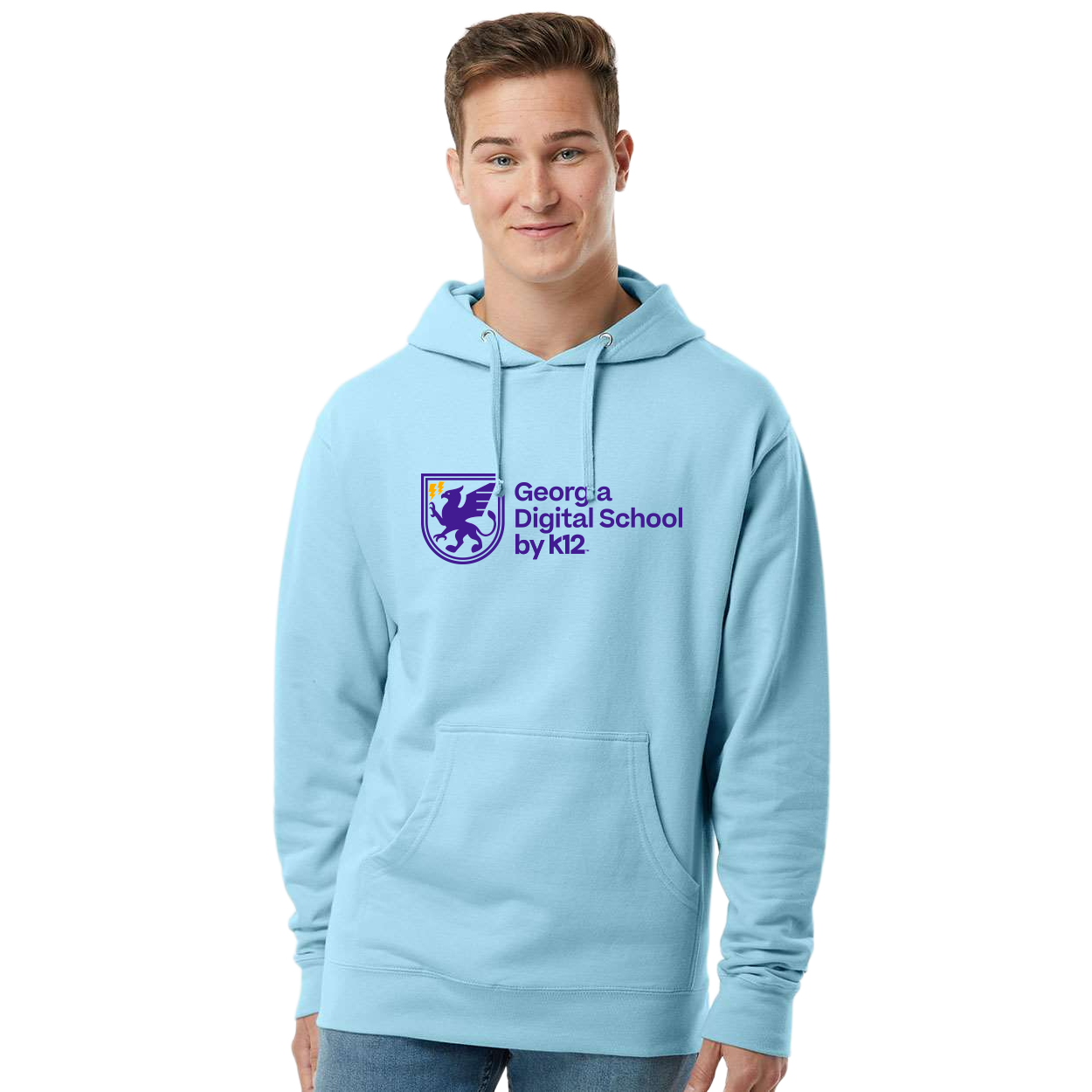 GEORGIA DIGITAL SCHOOL LOGO MIDWEIGHT HOODED SWEATSHIRT