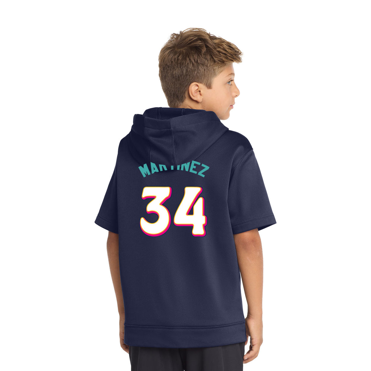 HAWKS CITY CONNECT II YOUTH PERFORMANCE FLEECE SHORT SLEEVE HOODED PULLOVER