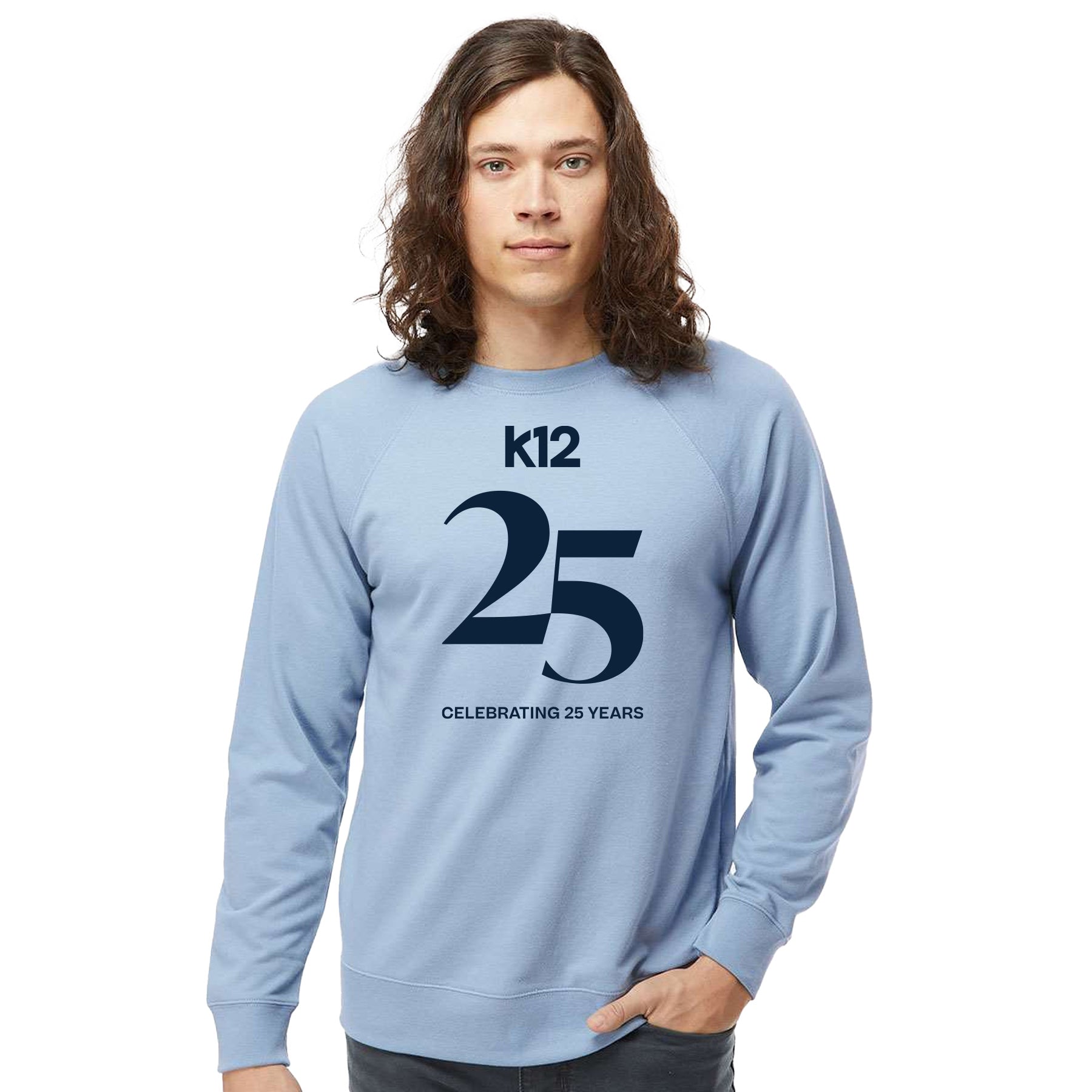 K12 25 YEARS LOGO LIGHTWEIGHT LOOPBACK TERRY CREWNECK SWEATSHIRT