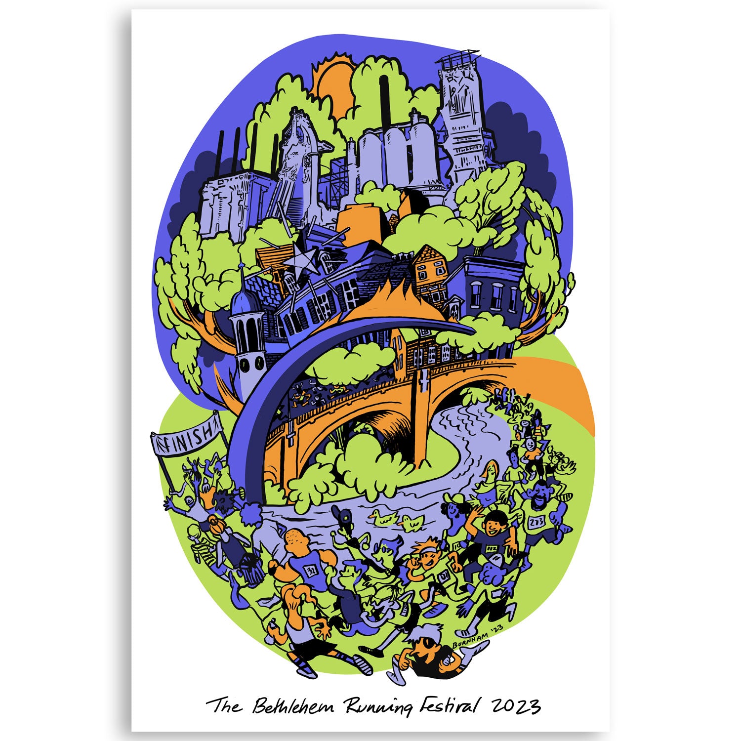 BETHLEHEM RUNNING FESTIVAL GICLEE PRINT BY AMANDA BURNHAM