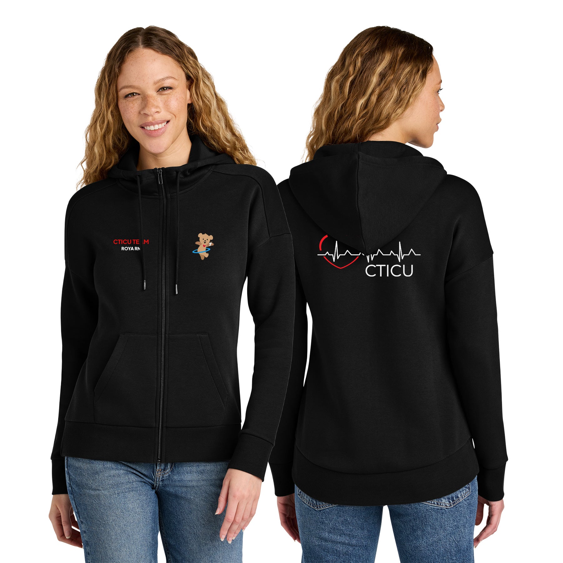CTICU Women's Fleece Drop Shoulder Full-Zip Hoodie