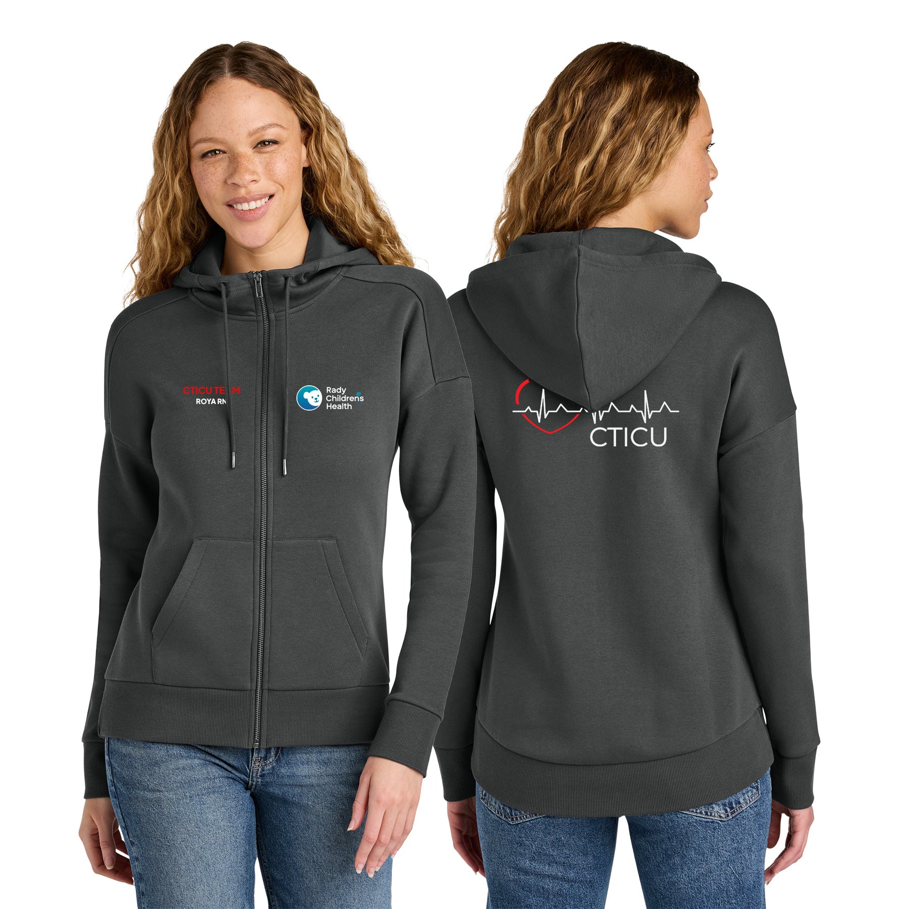 CTICU Women's Fleece Drop Shoulder Full-Zip Hoodie