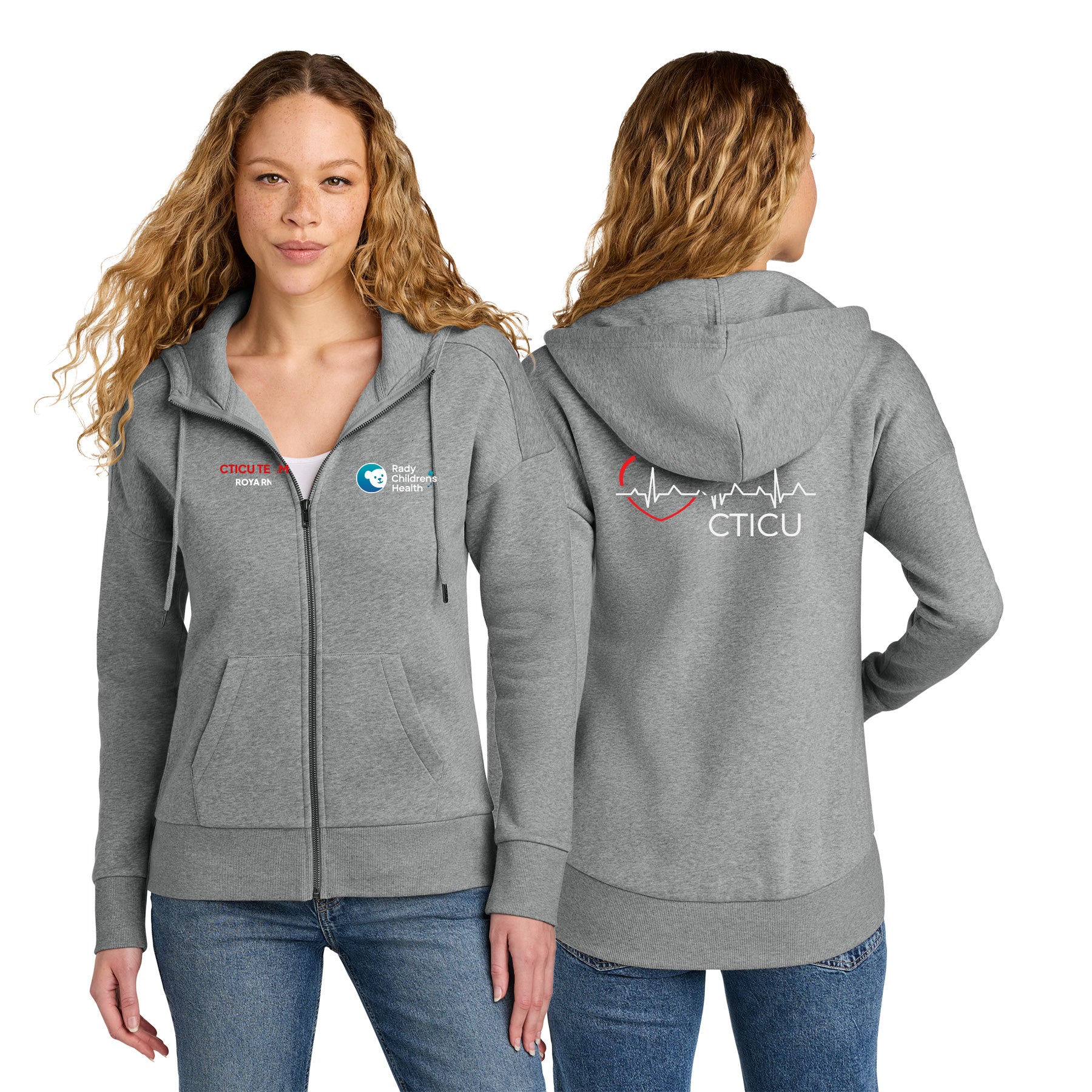 CTICU Women's Fleece Drop Shoulder Full-Zip Hoodie