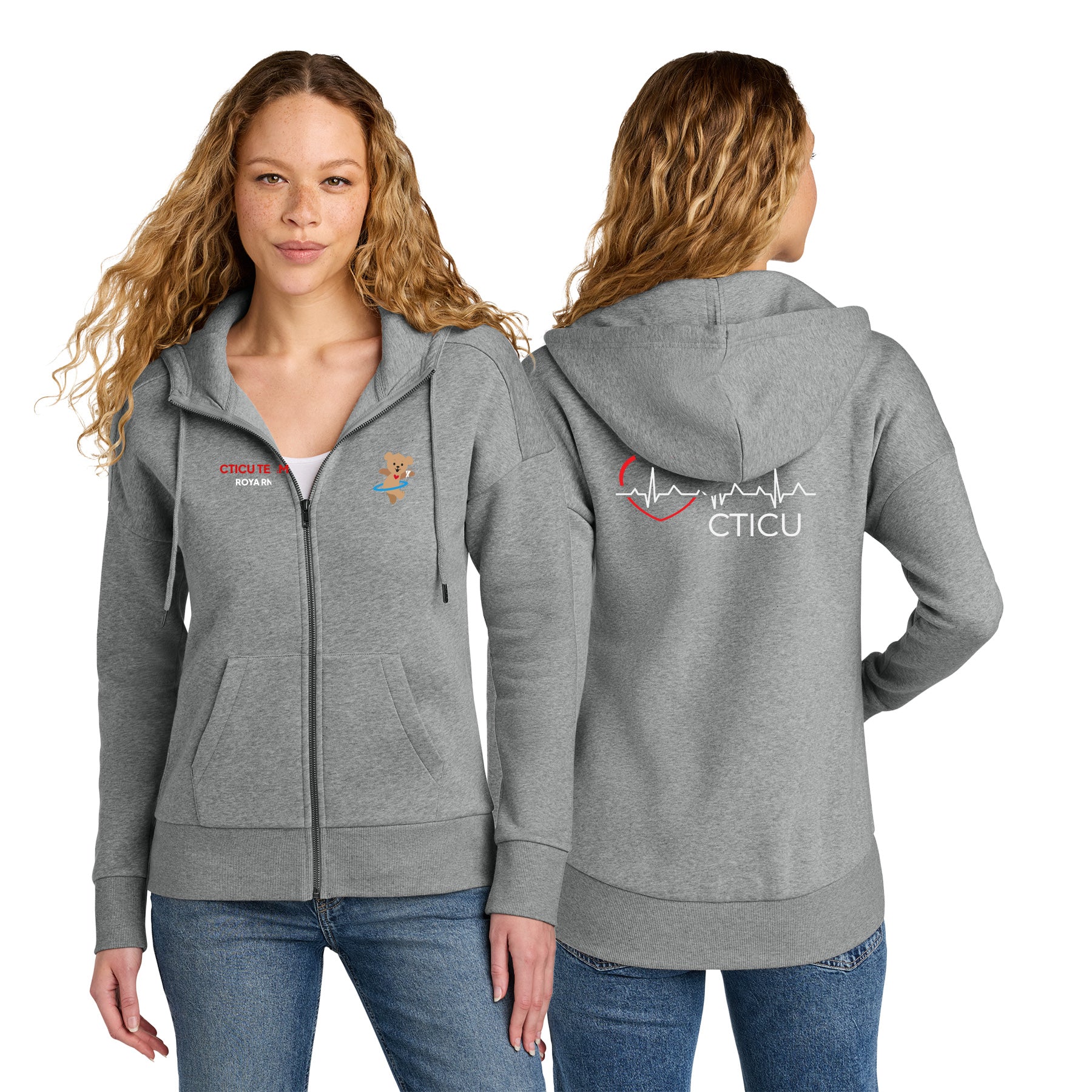 CTICU Women's Fleece Drop Shoulder Full-Zip Hoodie