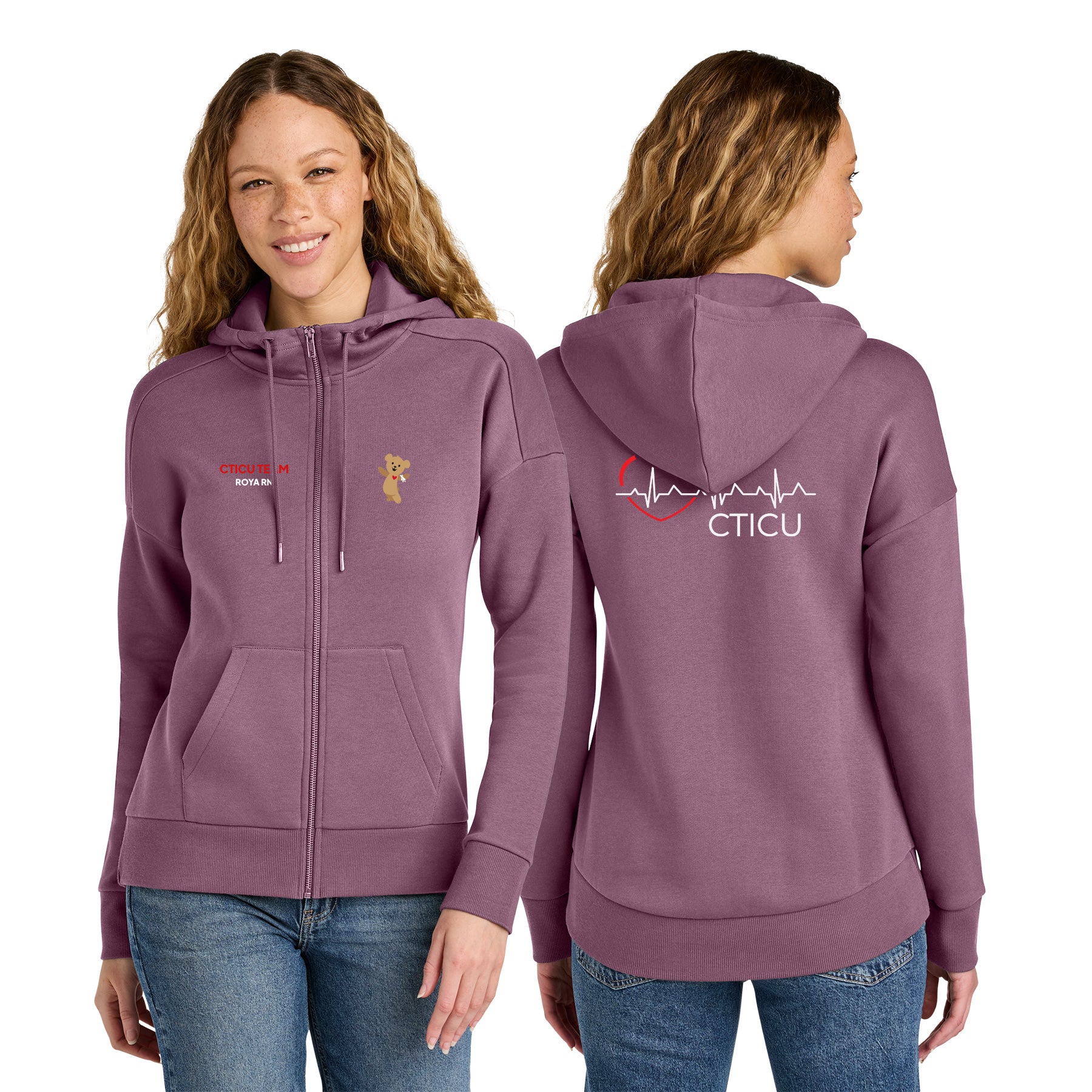 CTICU Women's Fleece Drop Shoulder Full-Zip Hoodie