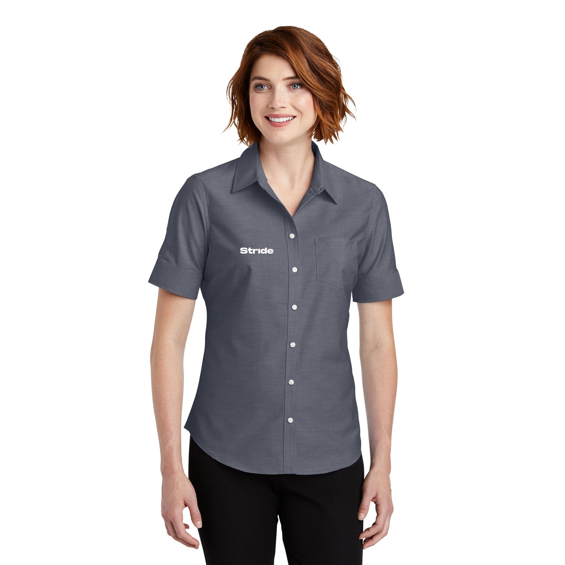STRIDE EMBROIDERED SHORT SLEEVE SUPERPRO OXFORD SHIRT