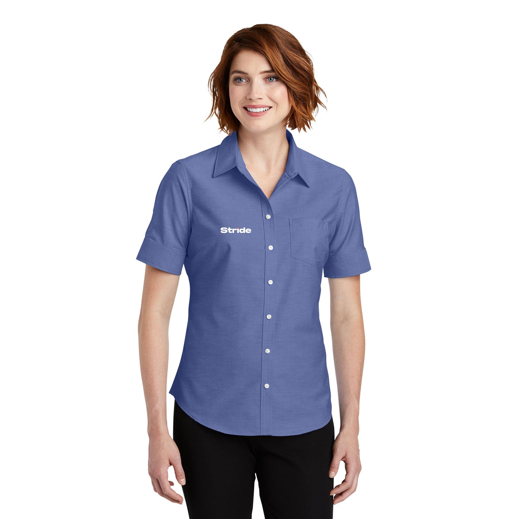 STRIDE EMBROIDERED SHORT SLEEVE SUPERPRO OXFORD SHIRT