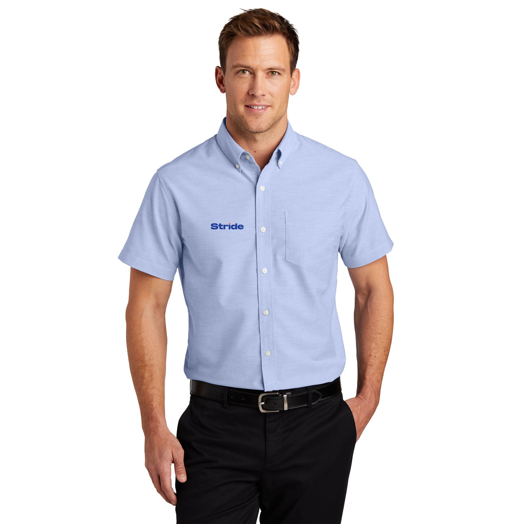 STRIDE EMBROIDERED SHORT SLEEVE SUPERPRO OXFORD SHIRT