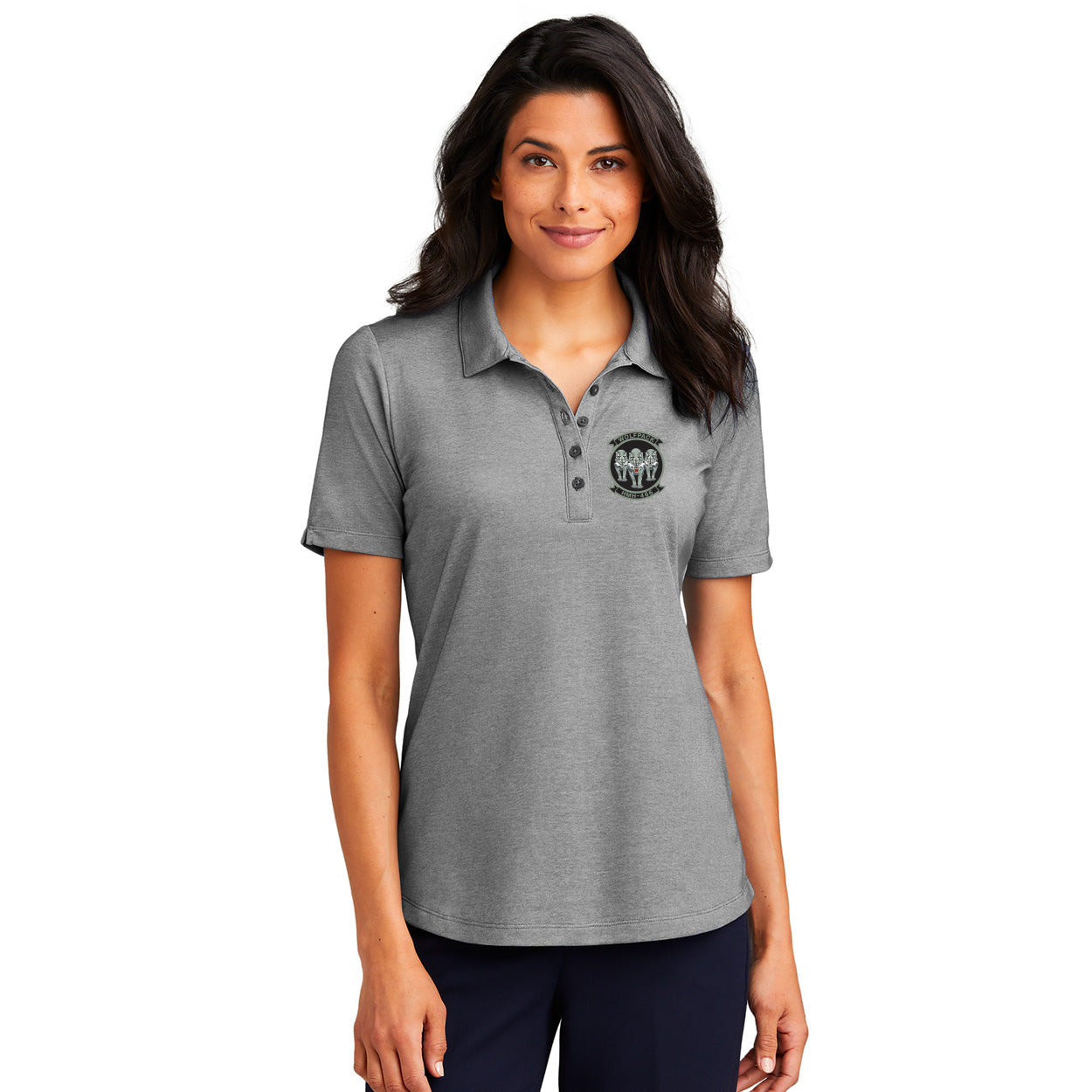 HMH-466 OFFICIAL PATCH LADIES FINE PIQUE BLEND POLO