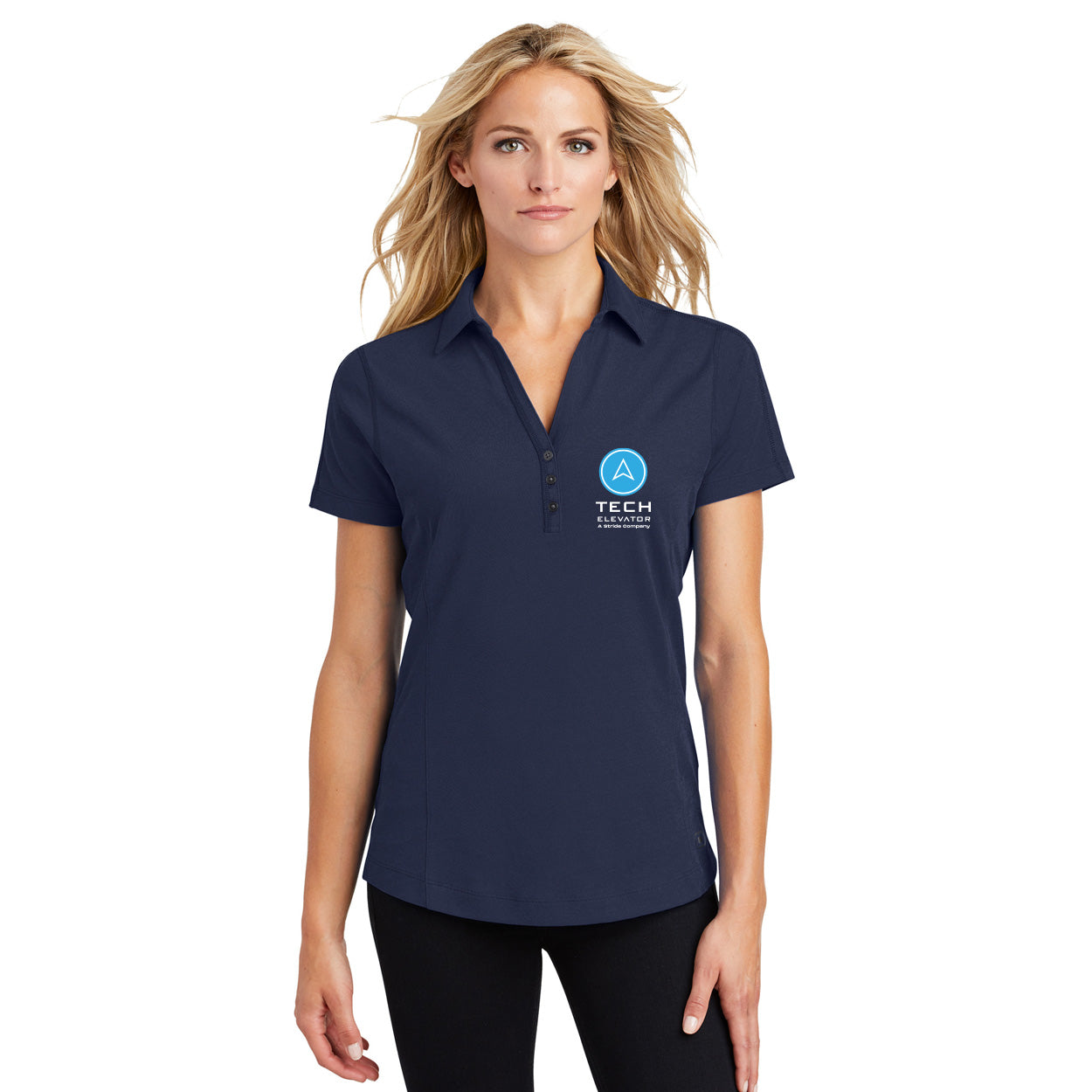 TECH ELEVATOR LOGO LADIES ONYX POLO - EMBROIDERED