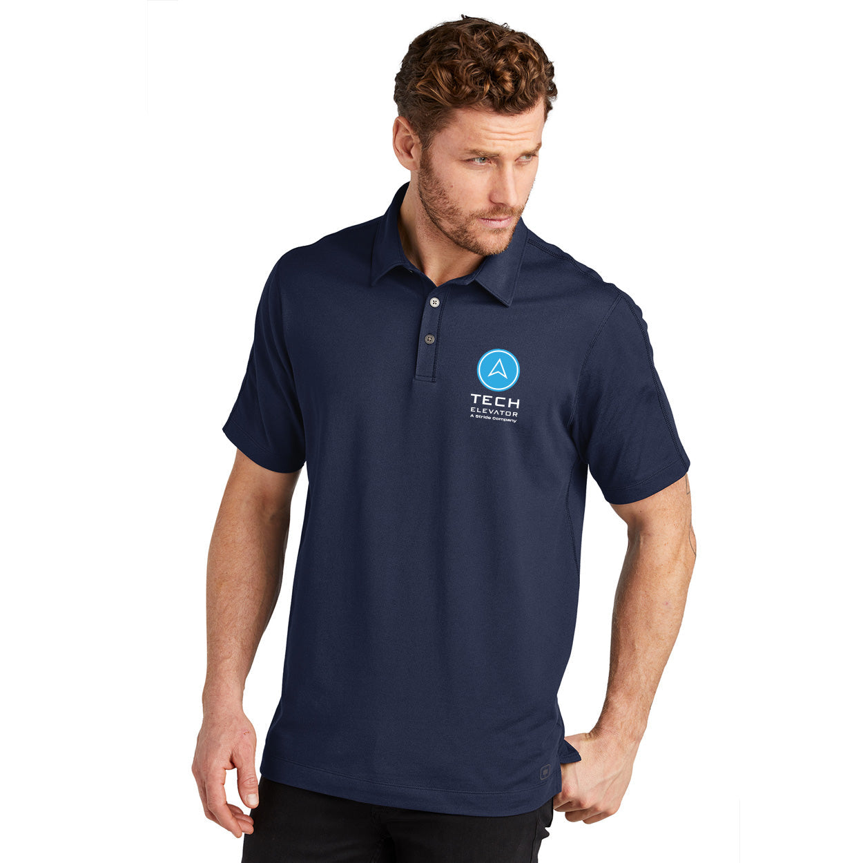TECH ELEVATOR LOGO ONYX POLO - EMBROIDERED