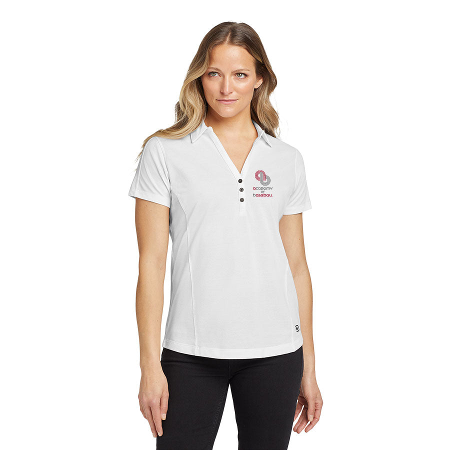 ACADEMY OF BASEBALL EMBROIDERED LOGO LADIES ONYX POLO