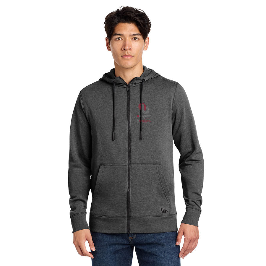 ACADEMY OF BASEBALL EMBROIDERED LOGO NEW ERA TRI-BLEND FLEECE FULL-ZIP HOODIE