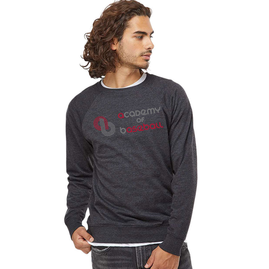ACADEMY OF BASEBALL EMBROIDERED LOGO LIGHTWEIGHT LOOPBACK TERRY CREWNECK SWEATSHIRT