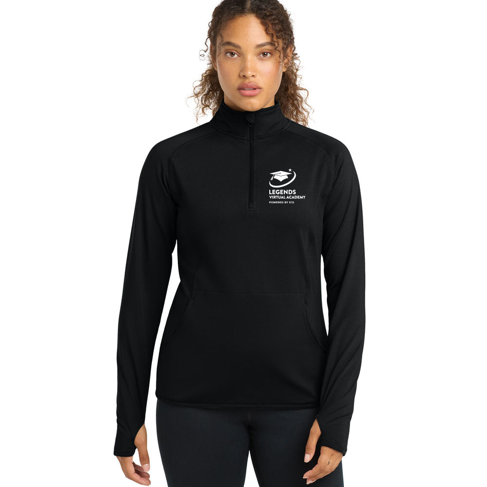 LEGENDS VIRTUAL ACADEMY LOGO LADIES SPORT-WICK STRETCH 1/4-ZIP PULLOVER