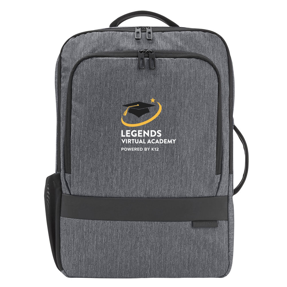LEGENDS VIRTUAL ACADEMY LOGO LEEMAN VERSA COMPU BACKPACK