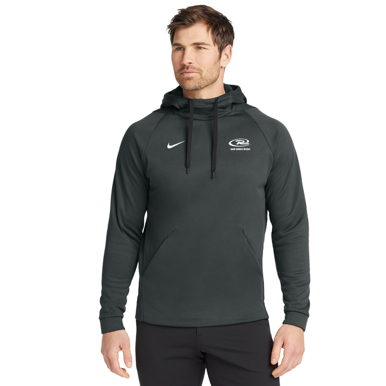 SAN DIEGO RUSH EMBROIDERED LOGO NIKE THERMA-FIT PULLOVER FLEECE HOODIE