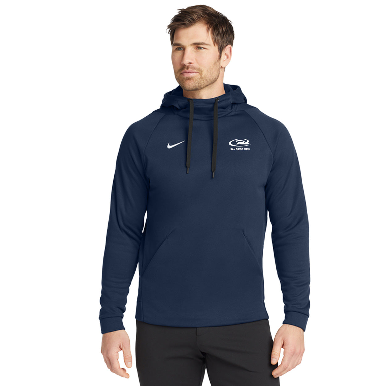 SAN DIEGO RUSH EMBROIDERED LOGO NIKE THERMA-FIT PULLOVER FLEECE HOODIE
