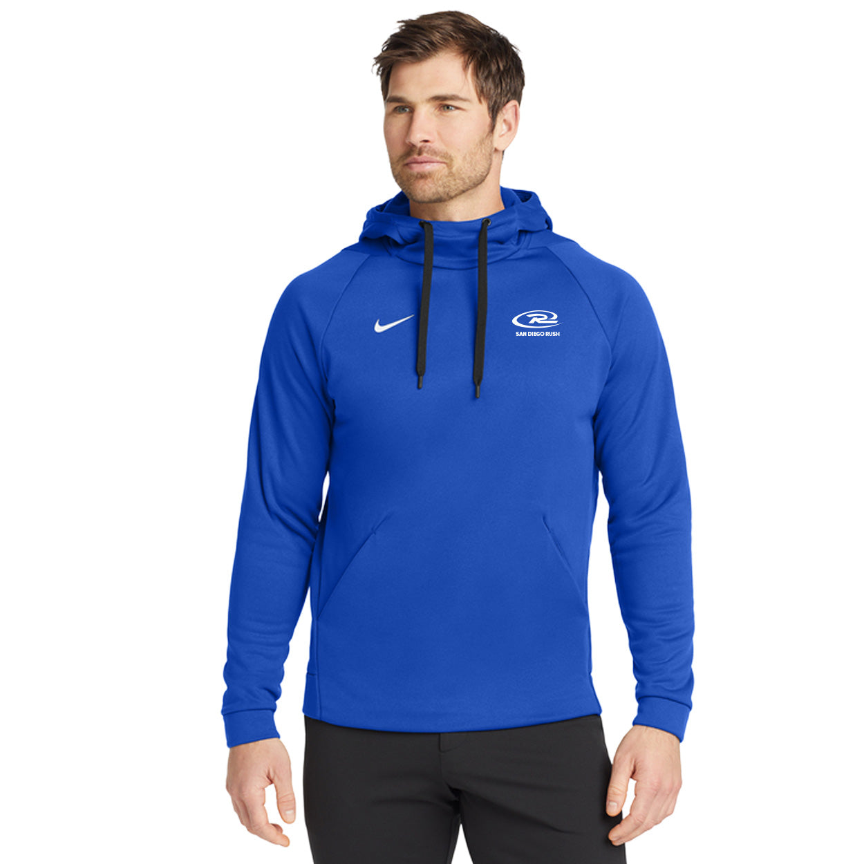 SAN DIEGO RUSH EMBROIDERED LOGO NIKE THERMA-FIT PULLOVER FLEECE HOODIE