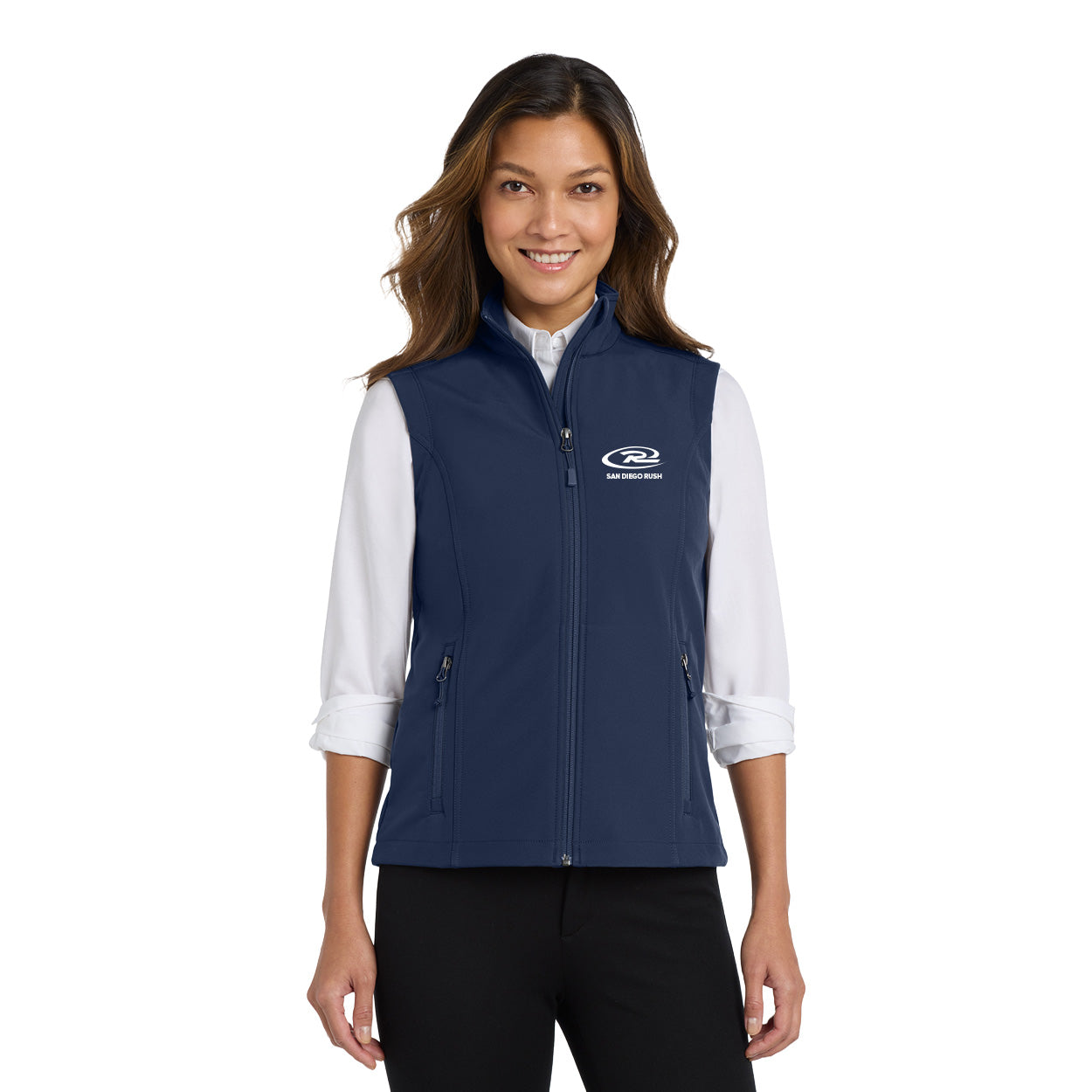 SAN DIEGO RUSH EMBROIDERED LOGO PORT AUTHORITY LADIES CORE SOFT SHELL VEST