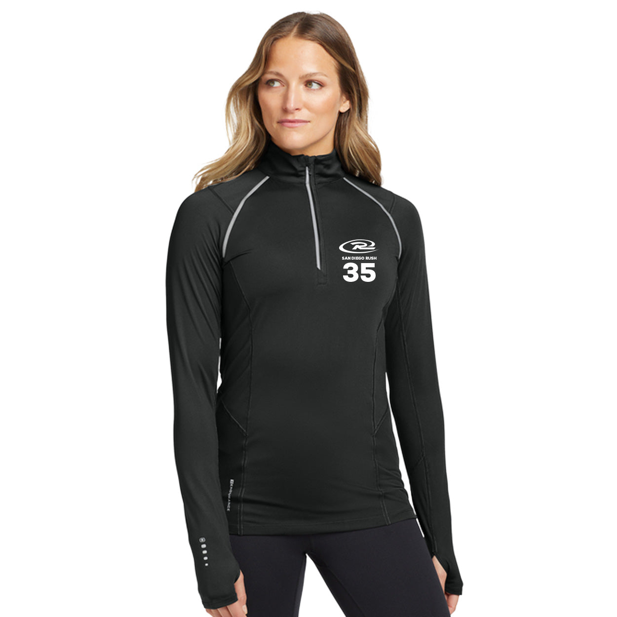 SAN DIEGO RUSH EMBROIDERED LOGO LEFT CHEST BLOCK NEXUS 1/4-ZIP PULLOVER - EMBROIDERED