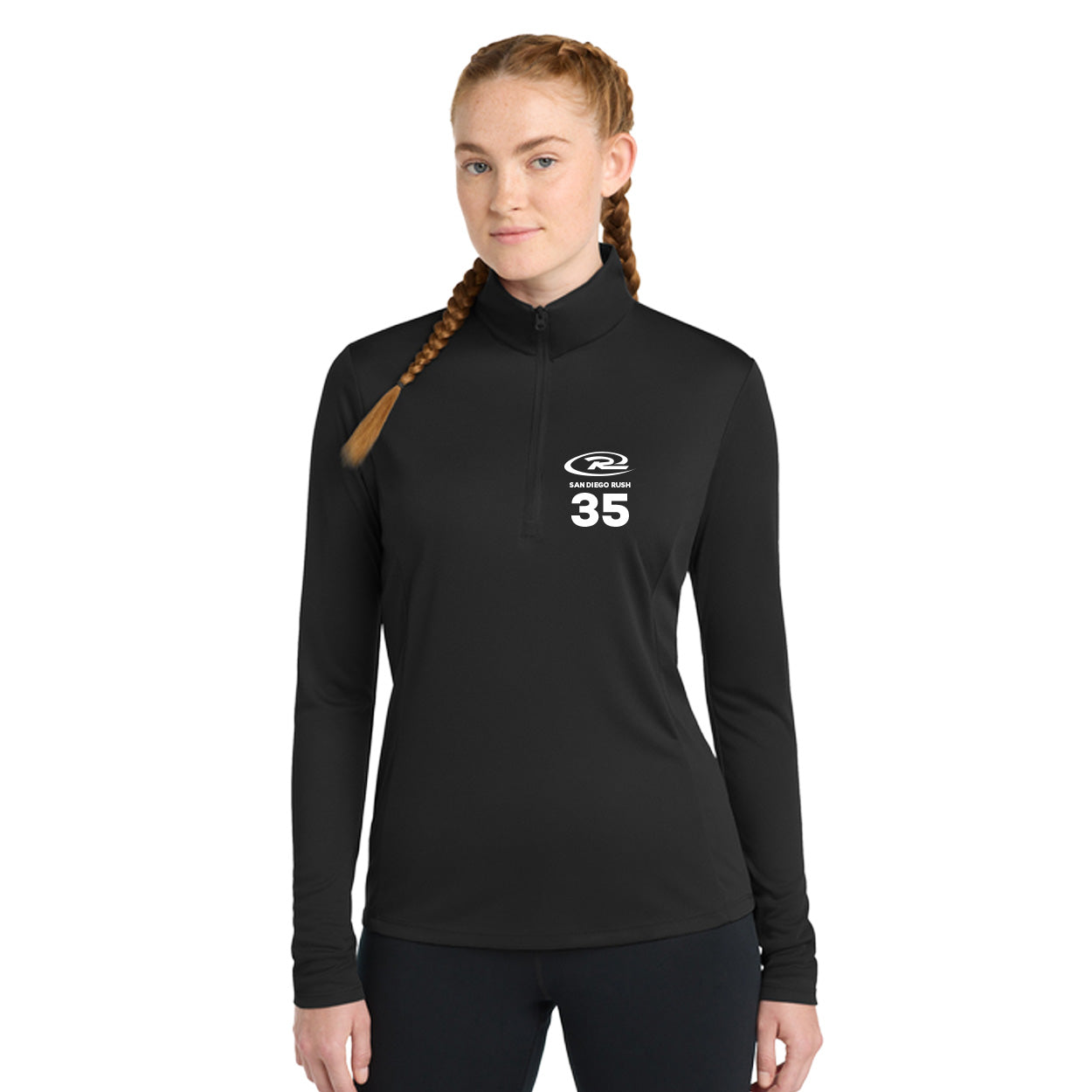 SAN DIEGO RUSH EMBROIDERED LOGO LADIES COMPETITOR 1/4-ZIP PULLOVER