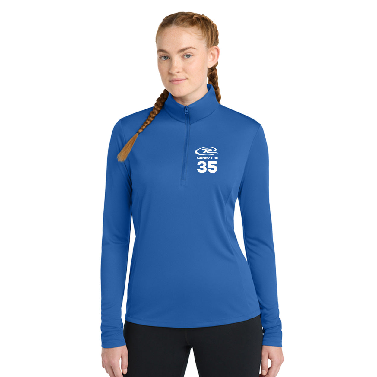 SAN DIEGO RUSH EMBROIDERED LOGO LADIES COMPETITOR 1/4-ZIP PULLOVER