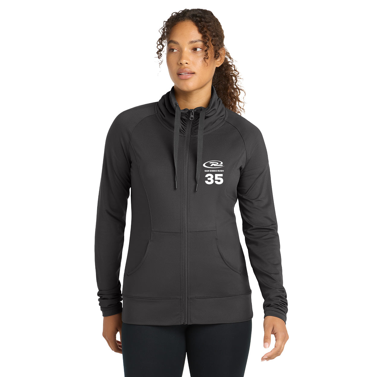 SAN DIEGO RUSH EMBROIDERED LOGO SPORT-WICK STRETCH FULL-ZIP JACKET