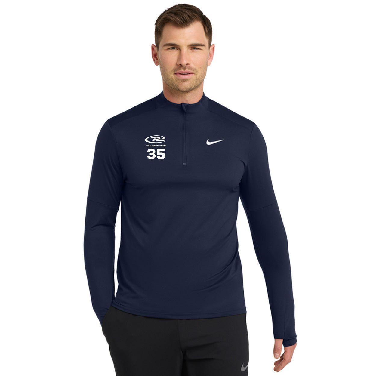 SAN DIEGO RUSH EMBROIDERED LOGO NIKE DRI-FIT ELEMENT 1/2-ZIP TOP