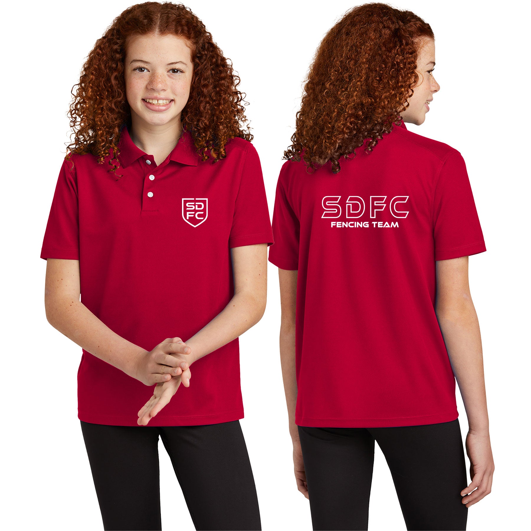 SD FENCING LOGO YOUTH UV MICROPIQUE POLO