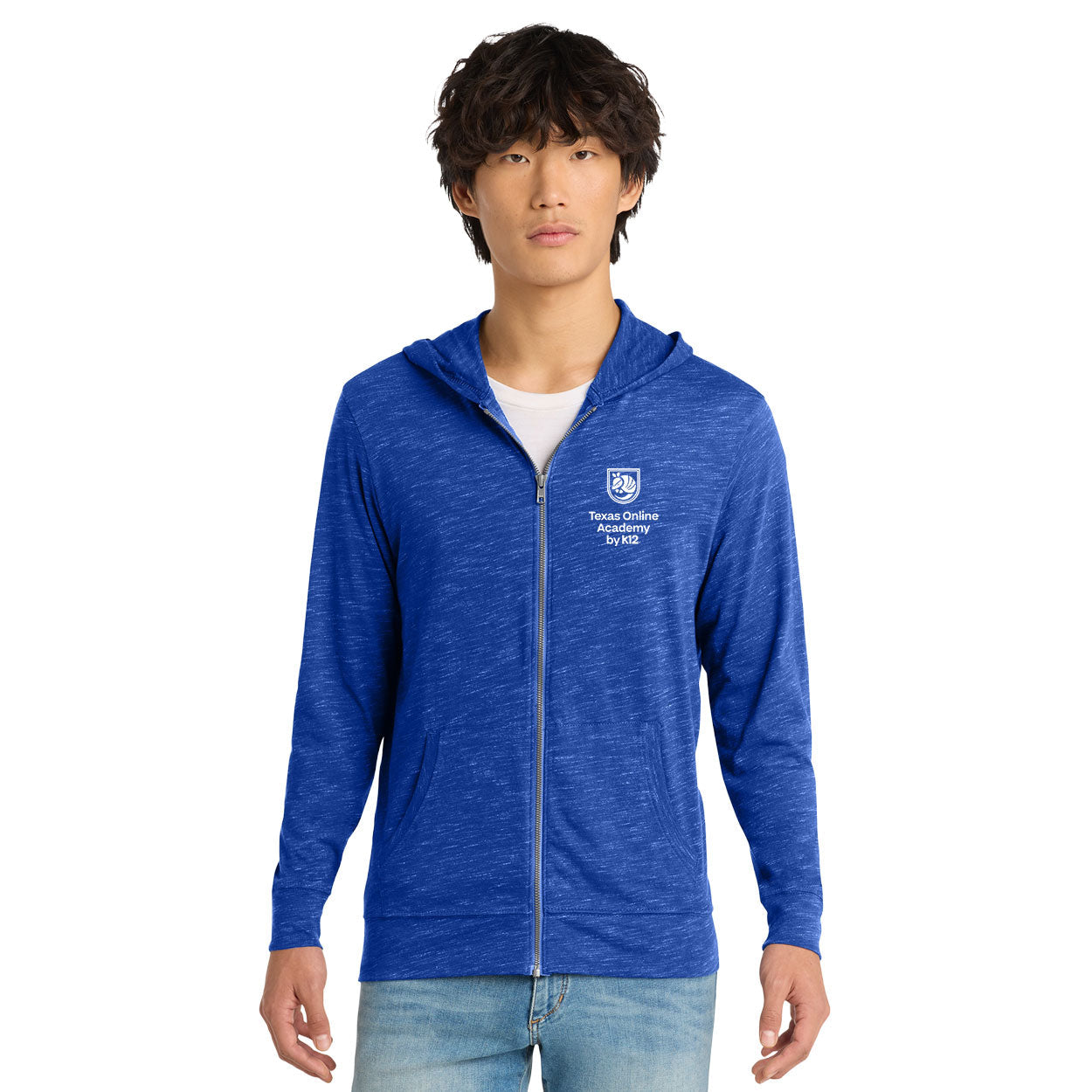 TEXAS ONLINE ACADEMY LOGO MEDAL FULL-ZIP EMBROIDERED HOODIE