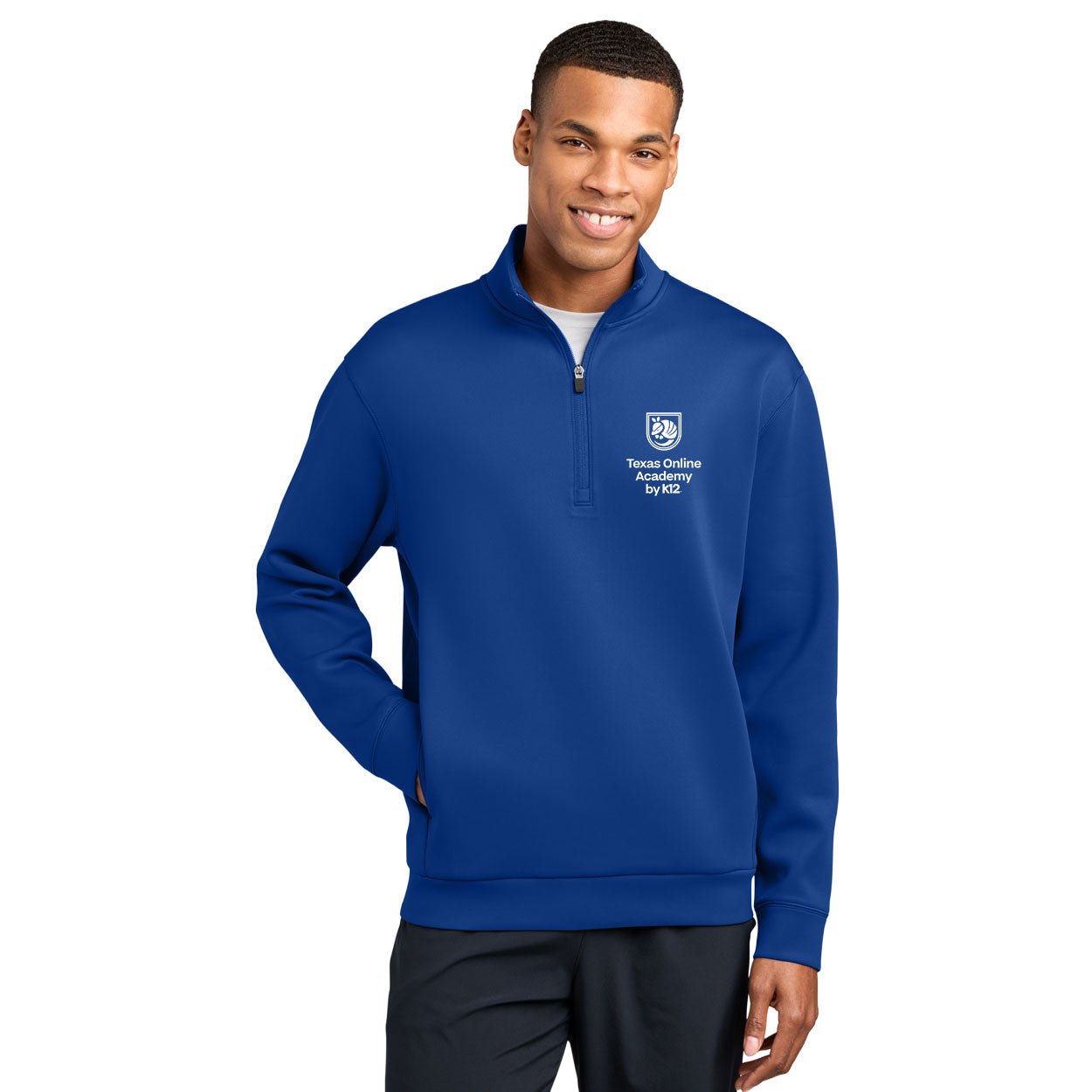 TEXAS ONLINE ACADEMY LOGO PRO PERFORM EMBROIDERED 1/4-ZIP
